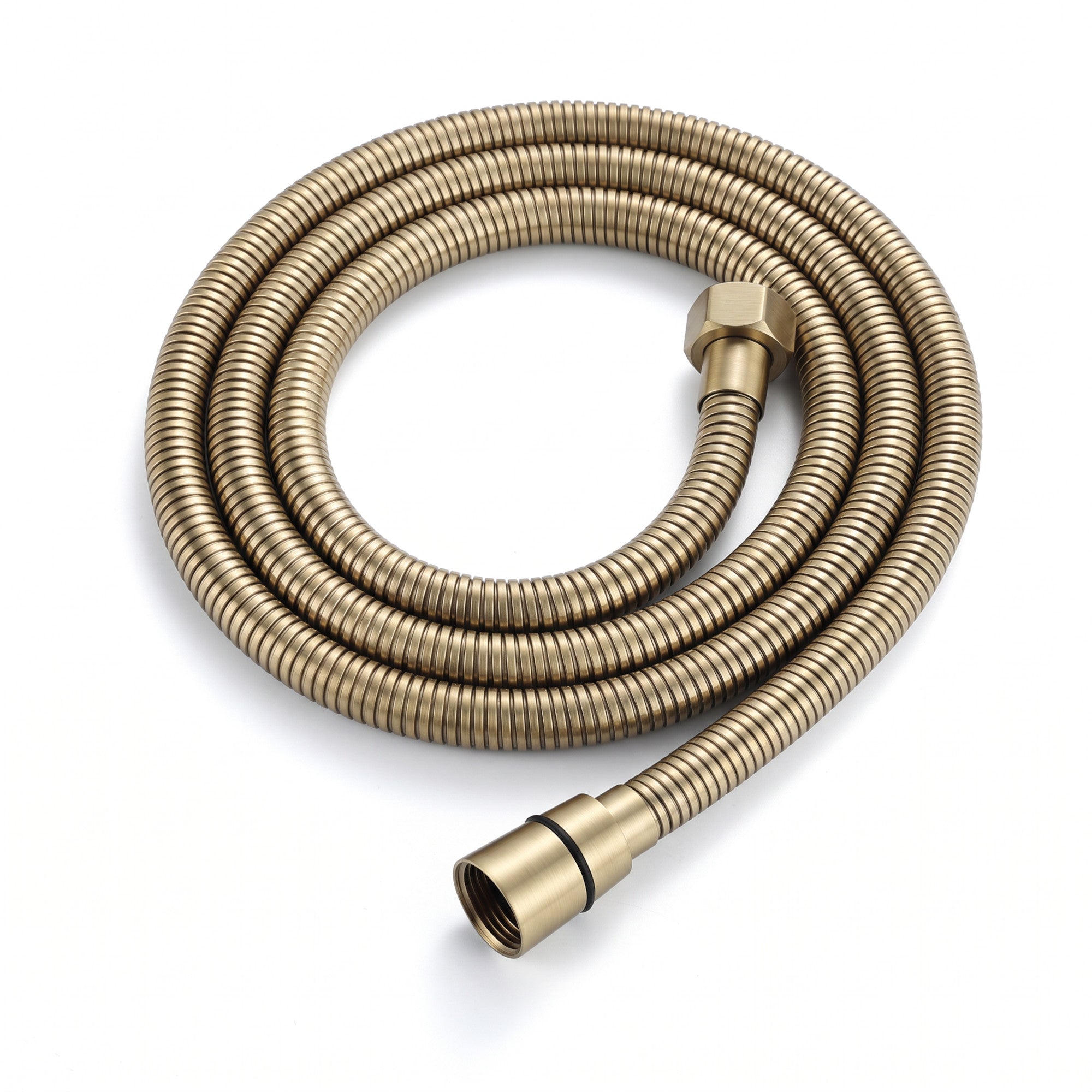 Flex shower hose stainless steel 1.5m standard bore - brushed brass